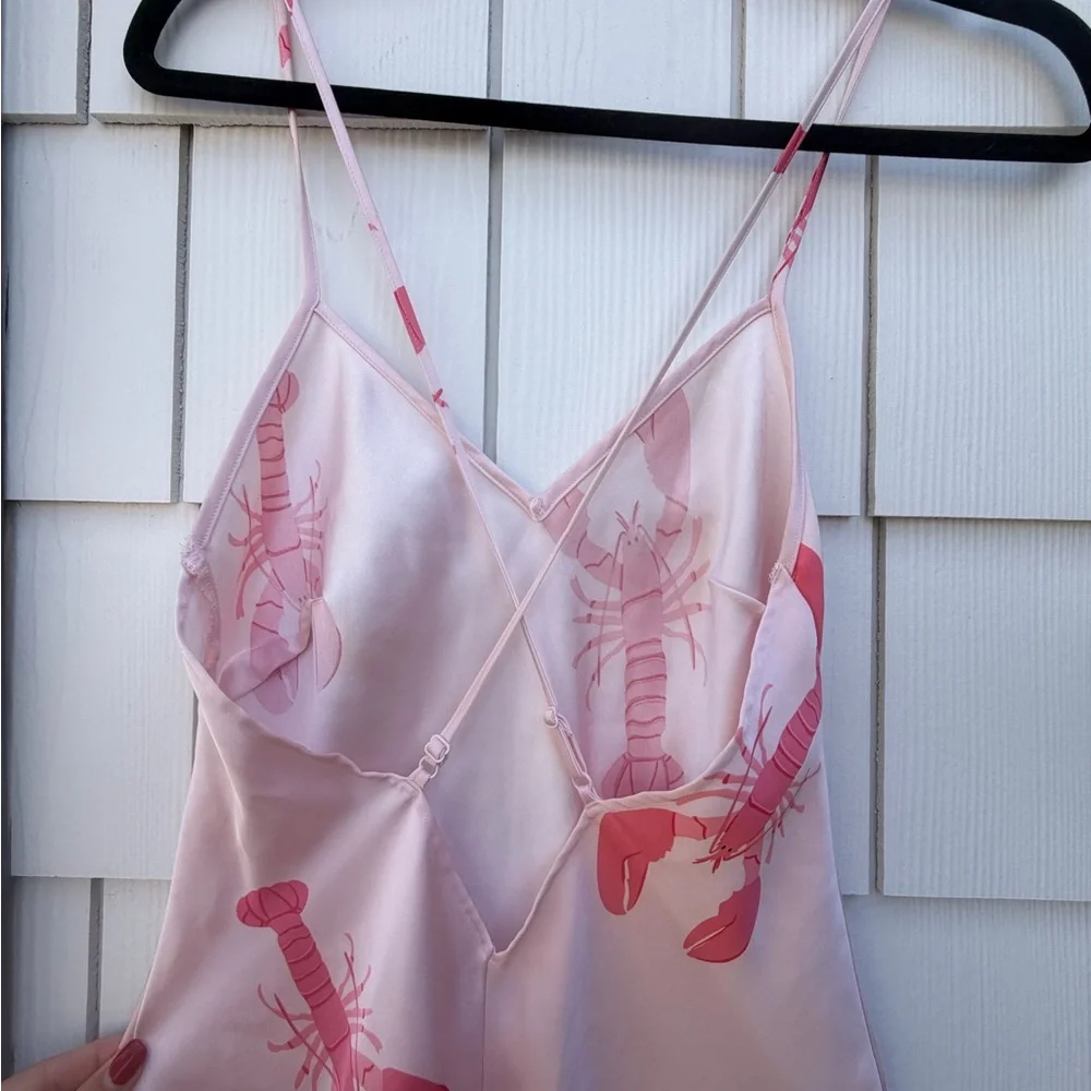 H&M Pink Lobster Print Mini Slip Dress - Picture 3 of 9